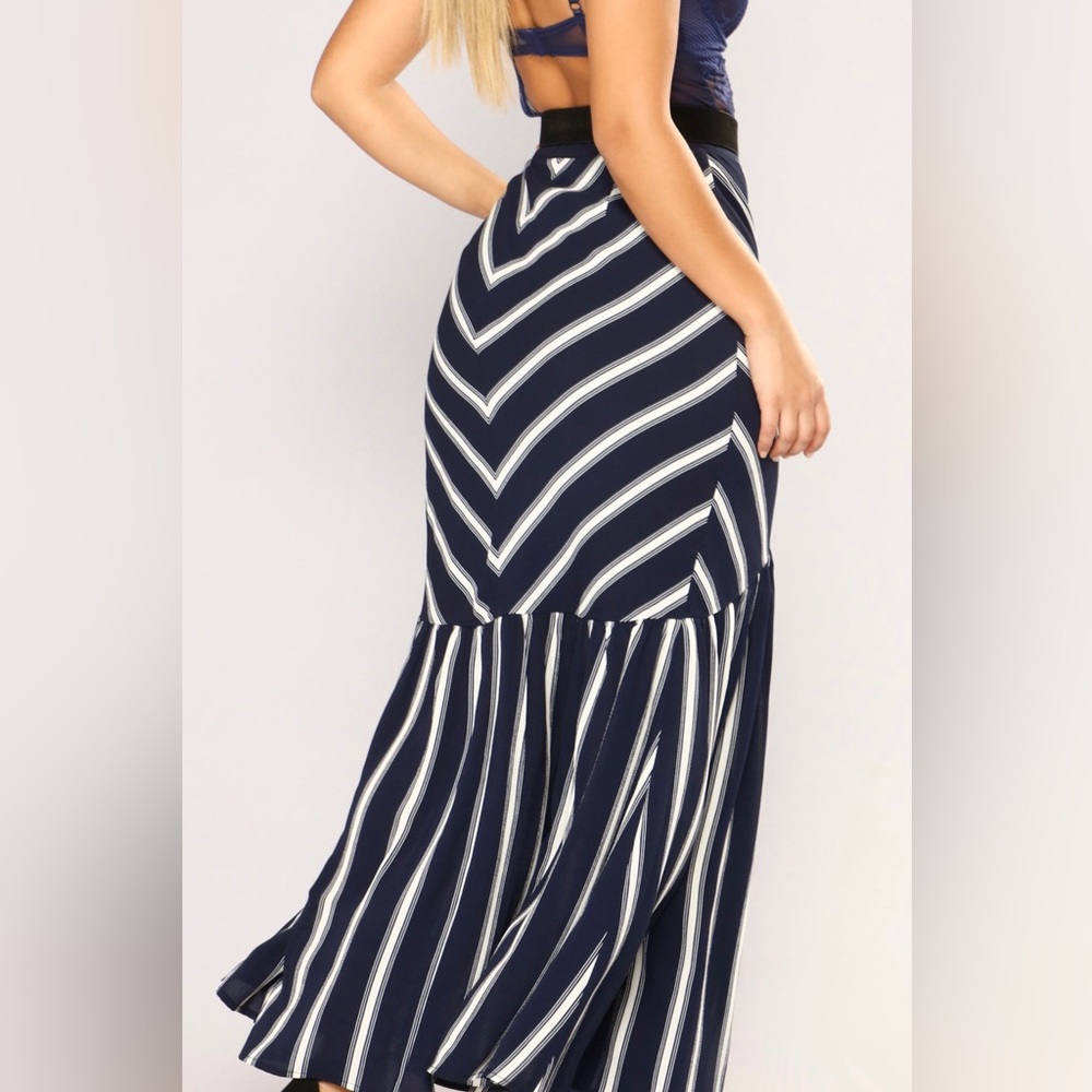 Color of love striped maxi skirt